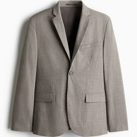H&M Men's Slim-Fit Checked Jacket