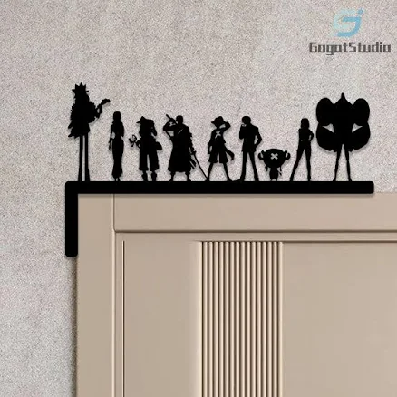 One Piece Straw Hat Crew Metal Door Frame Decor,Character Wall Sign,Home Entryway Decor, One Piece Fan Gift, Hallway Door Accent,Entry Decor