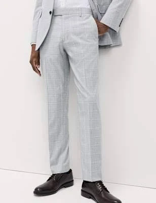 Marks & Spencer Prince of Wales Check Stretch Suit Pants