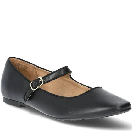 Time and Tru Women's Faux Leather Mary Jane Flats