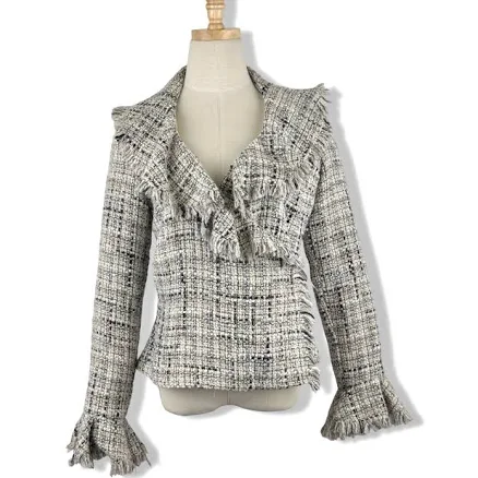 Anne Fontaine Ruffle Tweed Jacket