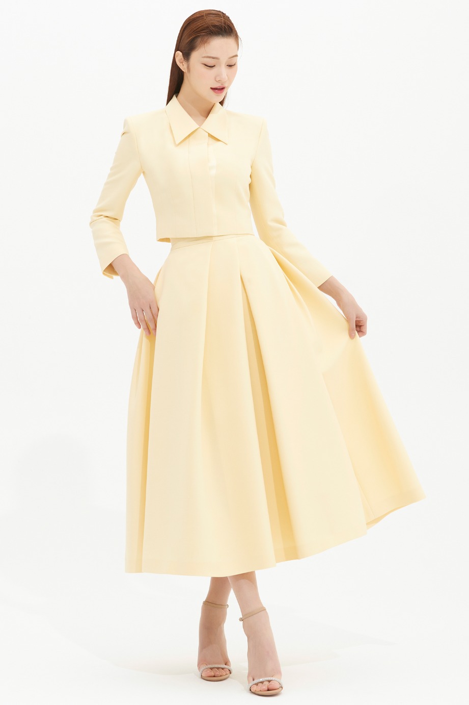 WOOL SILK HIGH WAIST VOLUME SKIRT