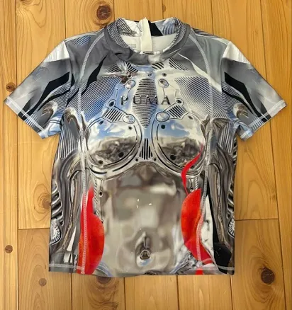 Puma X Ottolinger Cyber Print T-shirt L Size Y2k