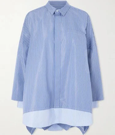 Sacai Striped Cotton-blend Poplin Women Shirt