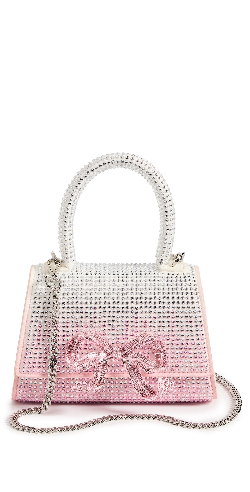 Self Portrait Pink Ombre Rhinestone Bow Micro Bag
