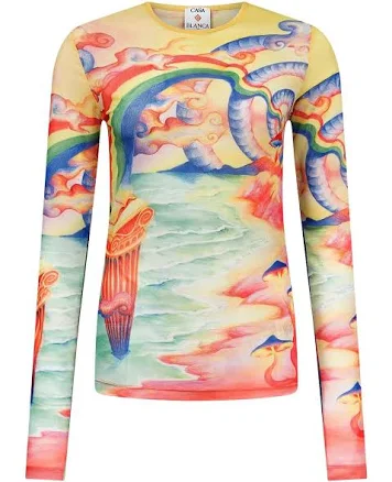 Casablanca Women's Nature's Teacher Mesh Long-Sleeve Top