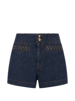 Cut-out Denim Shorts
