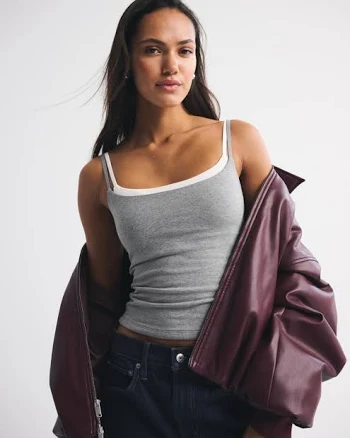 Abercrombie & Fitch Women's Bra-Free Double-Layered 90s Cami