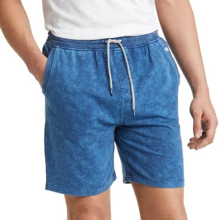 Stone Rose Men's Acid-Washed Denim-Style Shorts