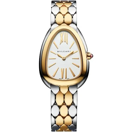 BVLGARI Serpenti Seduttori Watch Women in White, Yellow gold and steel with Rubellite