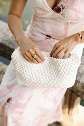 Sicily Leather Tote Bag White
