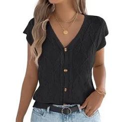 V-Neck Cable-Knit Cropped VestV-Neck Cable-Knit Cropped Vest