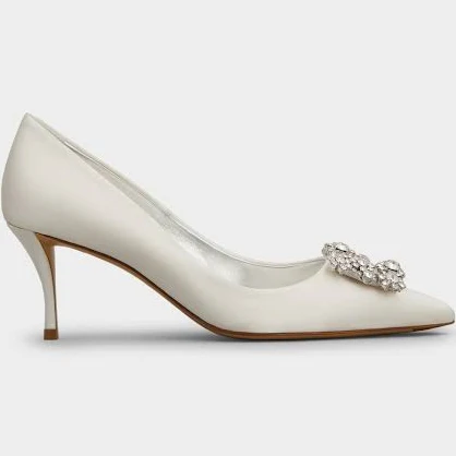 Roger Vivier Women's Flower Strass Satin Pumps