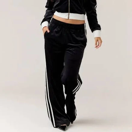 Velour Track Pants In Black