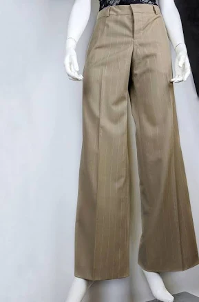 vintage 90s JEAN PAUL GAULTIER palazzo pants. cotton beige striped trousers