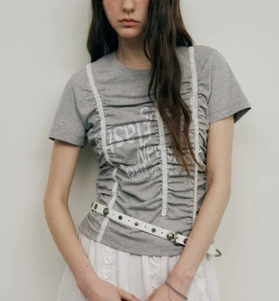 RAIVE Shirring Lace T-Shirt