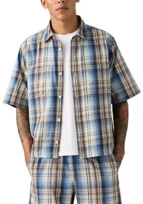 Levi's Men's Relaxed Fit Short-Sleeve Striped Button-Down Shirt