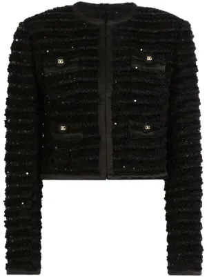 Cropped Sequinned Jacket