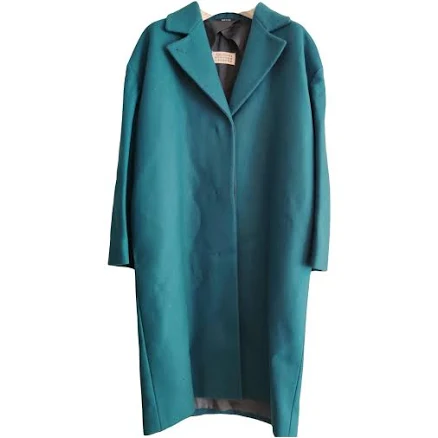Maison Martin Margiela Teal Wool Coat Knee Length Size 36 FR
