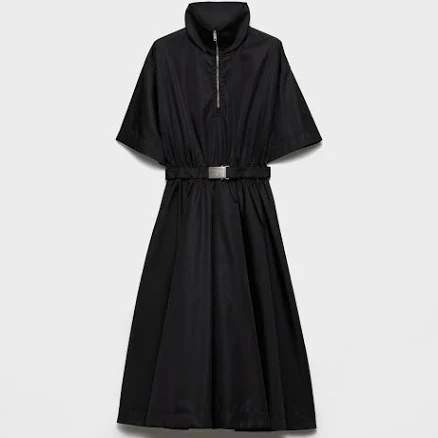 Prada Short-sleeved Re-nylon Midi-Dress Woman