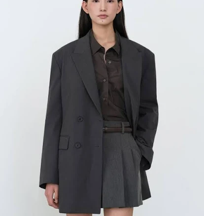 MUSINSA Women's Double Breasted Long Blazer