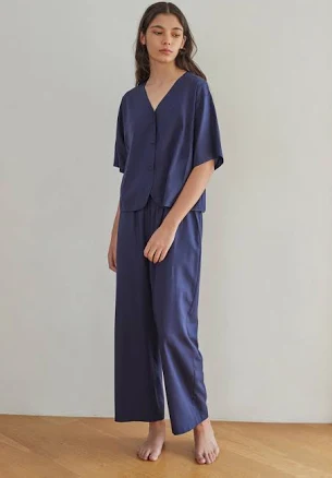 COZY ROUND PAJAMA SET_cold navy