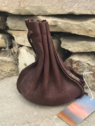 Handmade Leather Drawstring Pouch