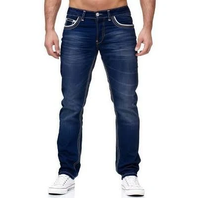 Men's Relaxed Fit Jeans with Double Stitching