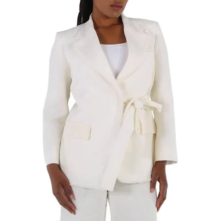 Chloe Ladies Iconic Milk Double-Breasted Belted Blazer Jacket