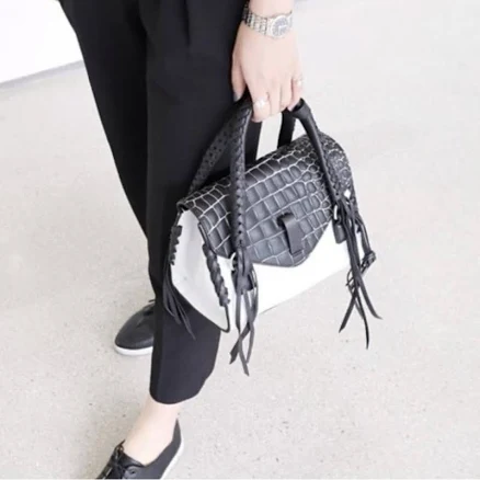 Joy Gryson Black Croc-embossed Women's Bag-