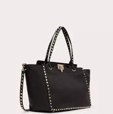 Valentino Garavani Rockstud Grainy Calfskin Tote