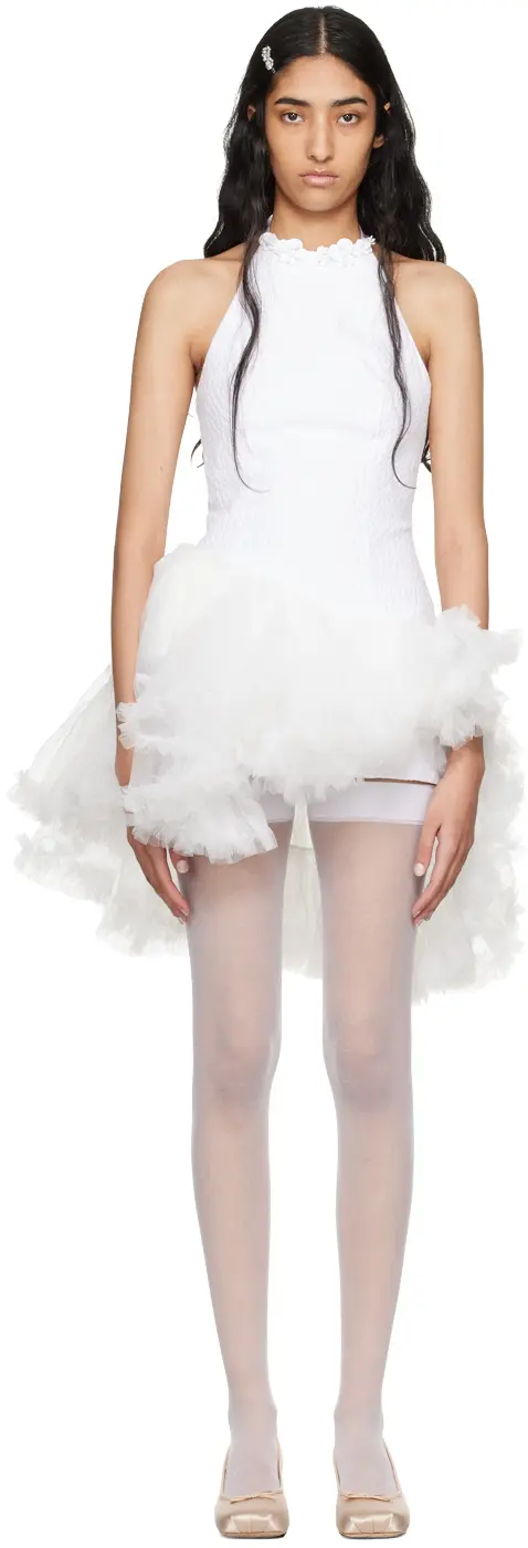 White Asymmetric Minidress