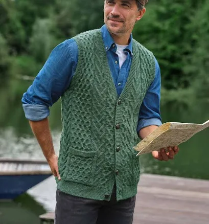 WoolOvers Pure Wool Cable Vest