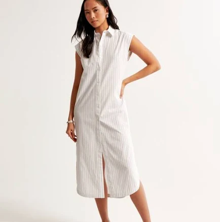 Abercrombie & Fitch Women's Button-Through Midi Shirt Dress
