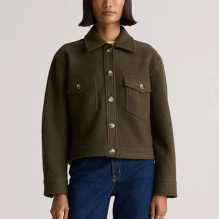 Quince Women's Cropped Merino Wool Shirt Jacket