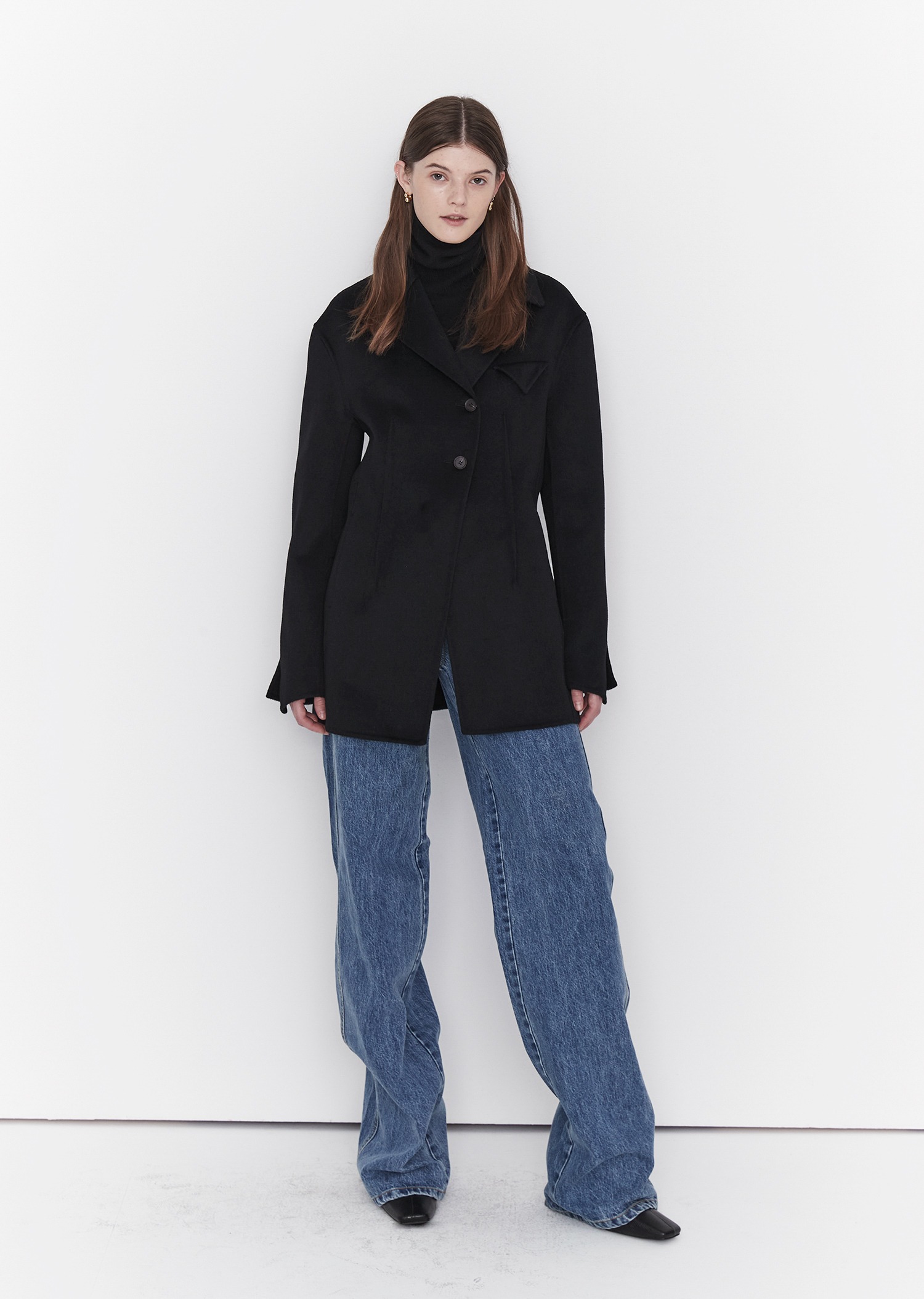 ANGLE POCKET HANDMADE JACKET (moat black)