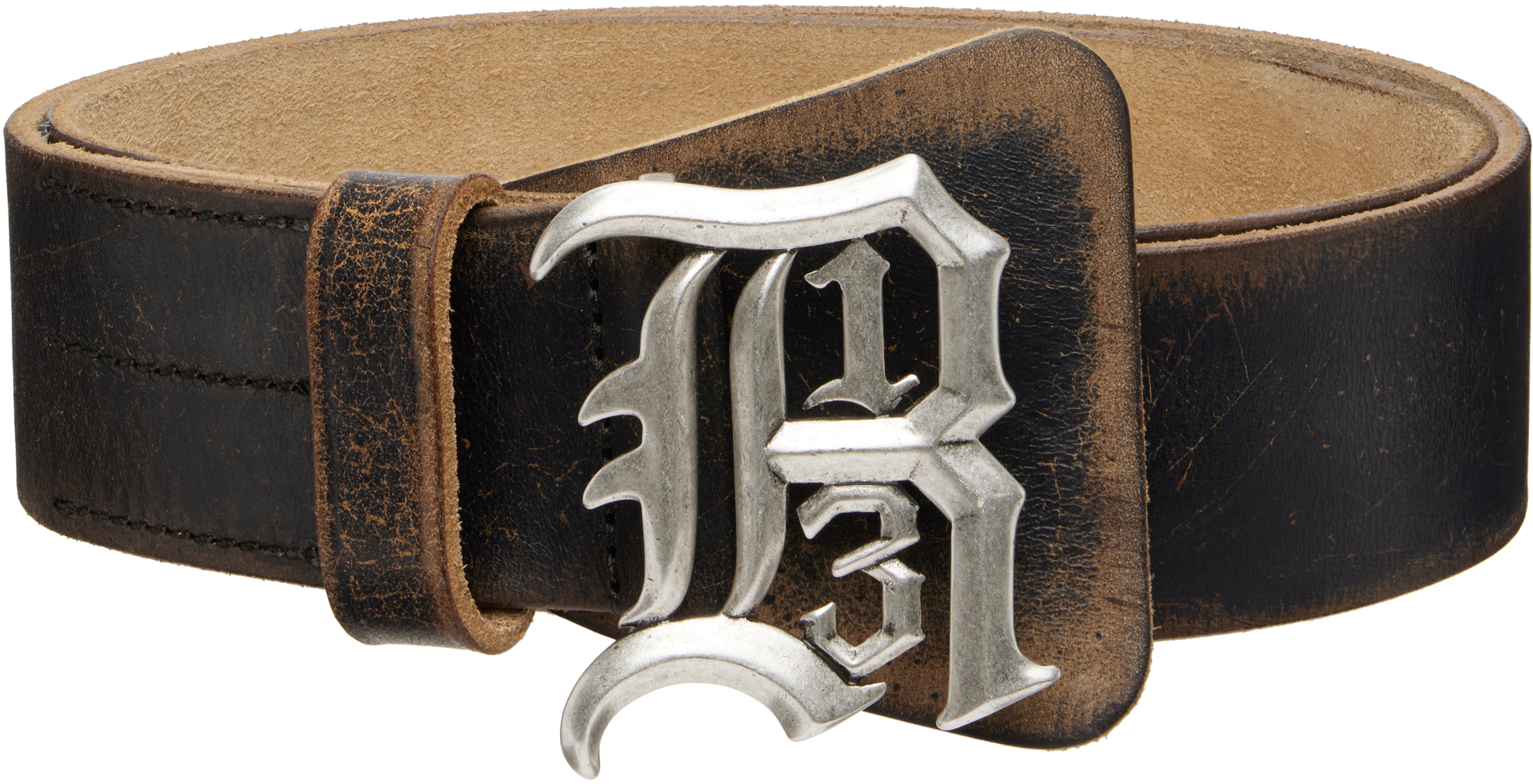 Brown R13 Logo Buckle Belt