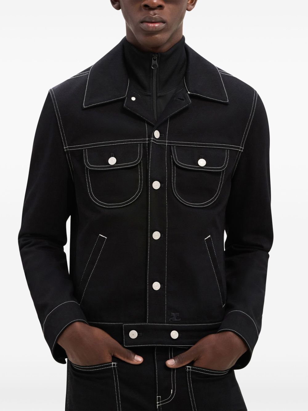 Contrast-stitching Denim Jacket
