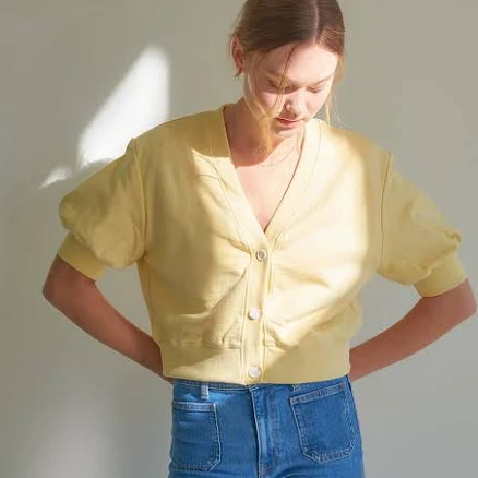 VEM.VER Cotton Vneck Half Sleeves Cardigans (3 Colors) by W Concept