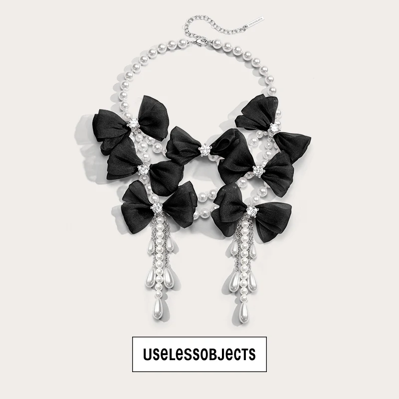 Bow Papillon Pearl Necklace