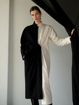 Color-block Shirts Dress
