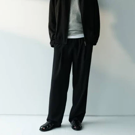 MUSINSA STANDARD Linen-Like One Pleat Wide Banding Pants