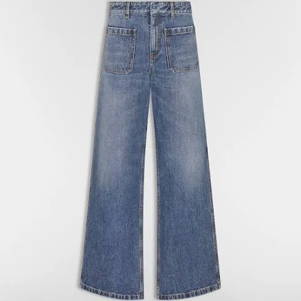 DIOR Women's 8 Flared Jeans in Stonewashed Cotton Denim