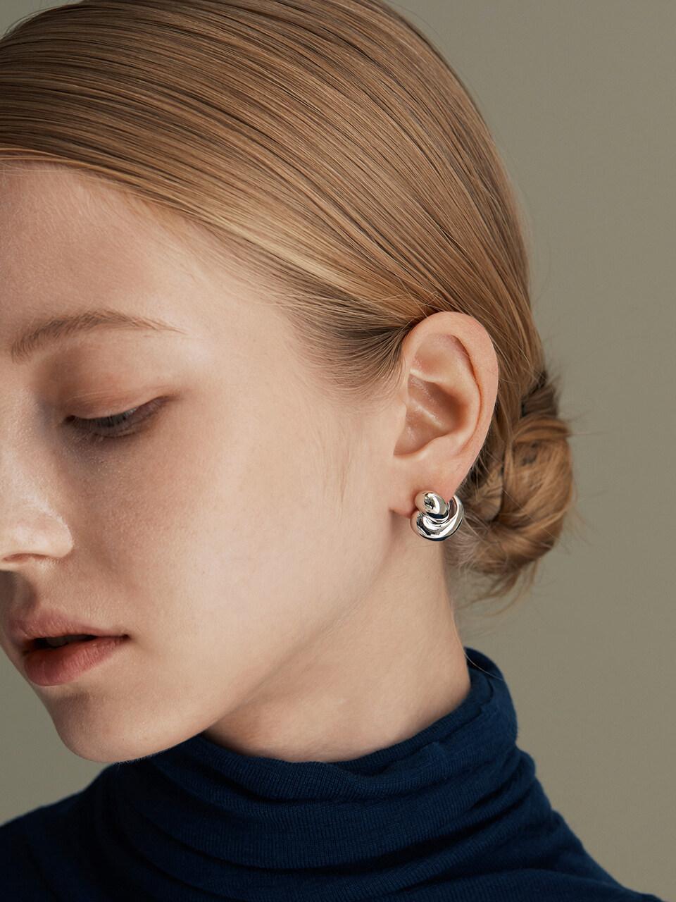 Etrive Silver Chunky Earrings Silver