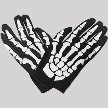 Rox Skeleton Halloween Costume Short Gloves