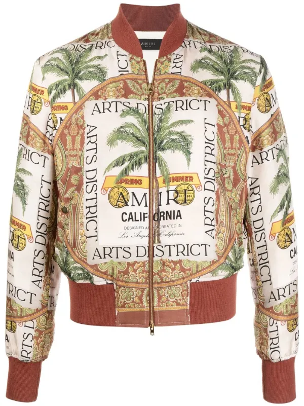 Graphic-print Silk Bomber Jacket