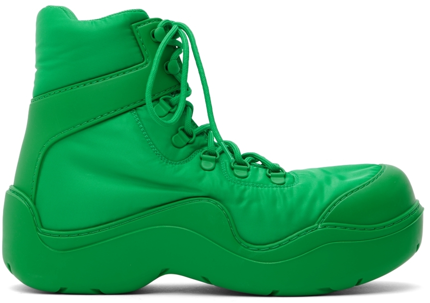 Green Puddle Bomber Lace-Up Boots