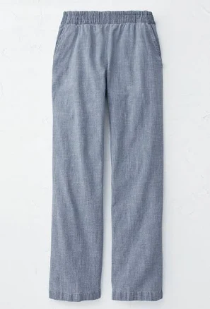 Lakeside Wide Leg Chambray Pants