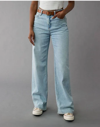 AE Women's Super High-Waisted Baggy Wide-Leg Jeans