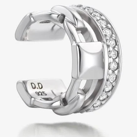 Dual D.D Silver Ear Cuff